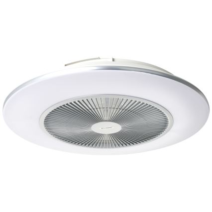 LED Stmievateľné stropné svietidlo s ventilátorom ARIA LED/38W/230V 3000-6000K strieborná + diaľkové ovládanie