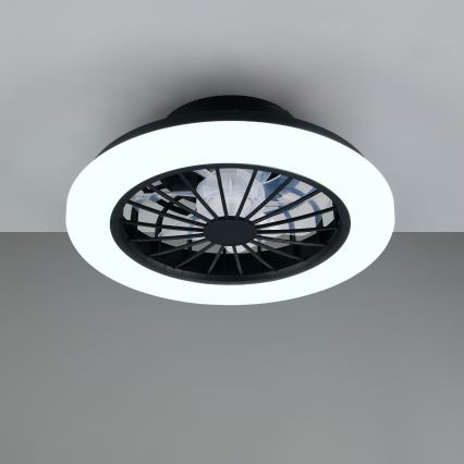 LED stmievateľné stropné svietidlo s ventilátorom GHANA LED/24W/230V 3000-6500K biela/čierna + diaľkové ovládanie