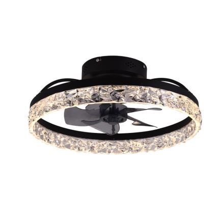LED Stmievateľné stropné svietidlo s ventilátorom LED/35W/230V 3000-6500K čierna + diaľkové ovládanie