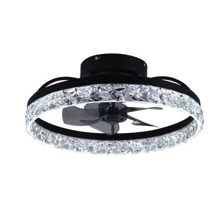 LED Stmievateľné stropné svietidlo s ventilátorom LED/35W/230V 3000-6500K čierna + diaľkové ovládanie