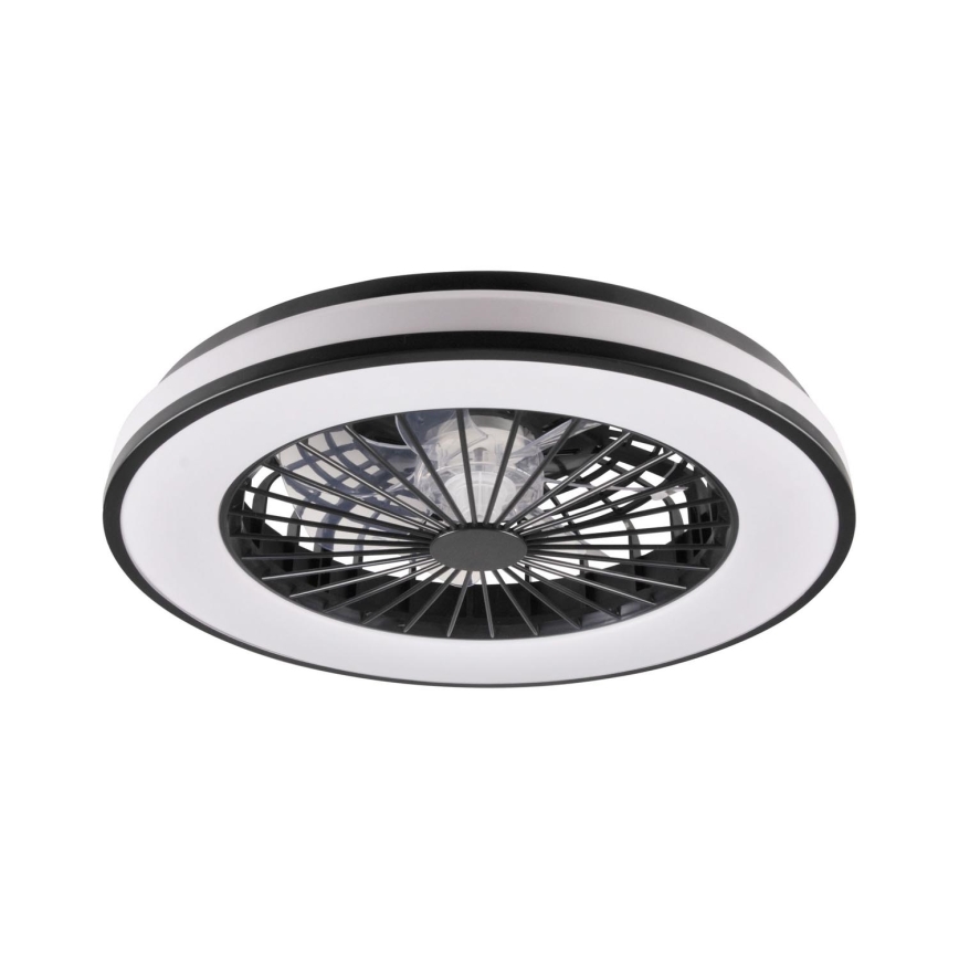 LED Stmievateľné stropné svietidlo s ventilátorom LED/48W/230V 3000-6500K čierna + diaľkové ovládanie