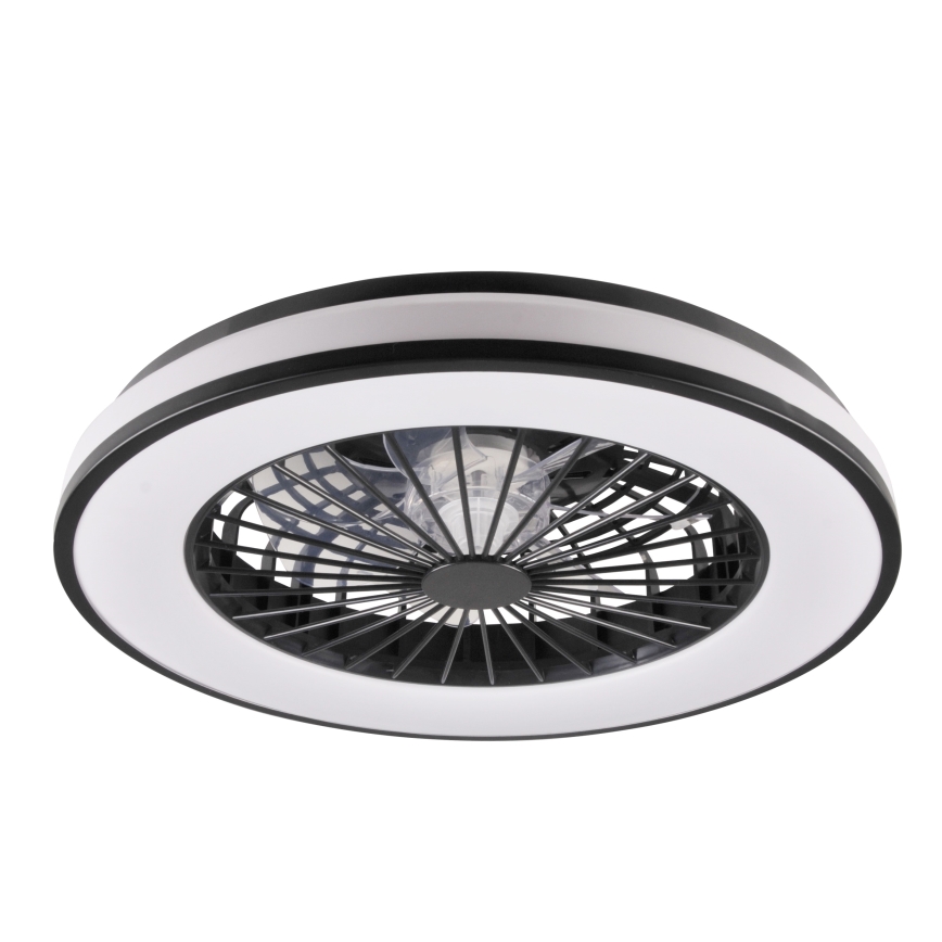 LED Stmievateľné stropné svietidlo s ventilátorom LED/48W/230V 3000-6500K čierna + diaľkové ovládanie