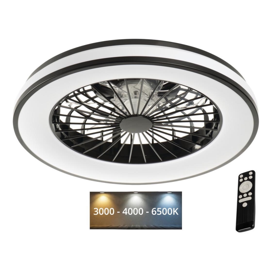 LED Stmievateľné stropné svietidlo s ventilátorom PLAVE LED/48W/230V 3000/4000/6500K + diaľkové ovládanie