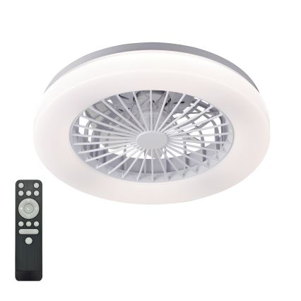 LED Stlmiteľné stropné svietidlo s ventilátorom VENTELUX LED/24W/230V 3000/4000/6500K pr. 45 cm biela + diaľkové ovládanie
