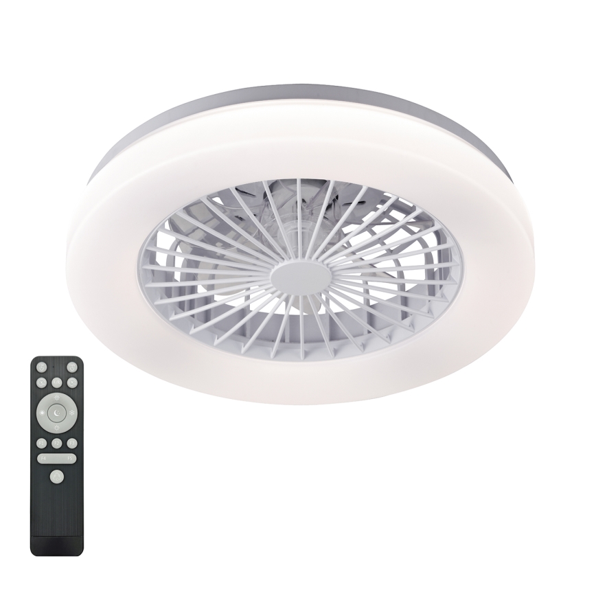 LED Stlmiteľné stropné svietidlo s ventilátorom VENTELUX LED/24W/230V 3000/4000/6500K pr. 45 cm biela + diaľkové ovládanie