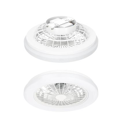 LED Stlmiteľné stropné svietidlo s ventilátorom VENTELUX LED/24W/230V 3000/4000/6500K pr. 45 cm biela + diaľkové ovládanie
