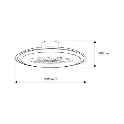 LED Stmievateľné stropné svietidlo s ventilátorom ZONDA LED/48W/230V 3000-6000K strieborná + diaľkové ovládanie