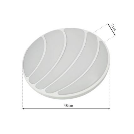 LED Stmievateľné stropné svietidlo SHELL WHITE LED/40W/230V + diaľkové ovládanie