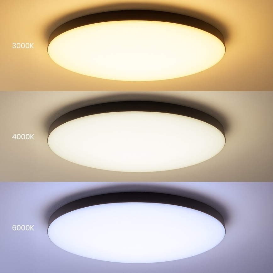 LED Stmievateľné stropné svietidlo SIENA LED/80W/230V 3000-6000K pr. 75 cm čierna + diaľkové ovládanie