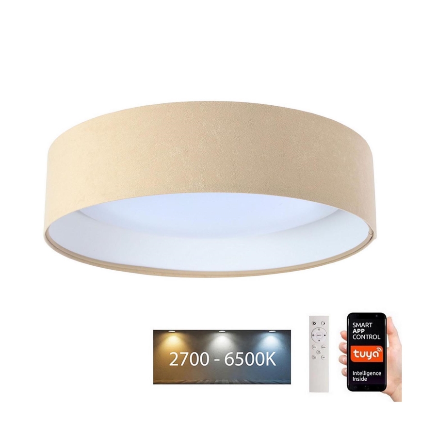 LED Stmievateľné stropné svietidlo SMART GALAXY LED/24W/230V pr. 45 cm 2700-6500K Wi-Fi Tuya béžová/biela + diaľkové ovládanie