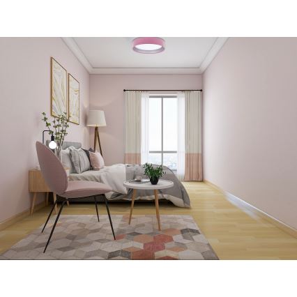 LED Stmievateľné stropné svietidlo SMART GALAXY LED/24W/230V pr. 44 cm ružová/strieborná 3000-6500K + diaľkové ovládanie