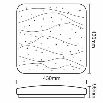 LED Stmievateľné stropné svietidlo STARS LED/50W/230V + diaľkové ovládanie