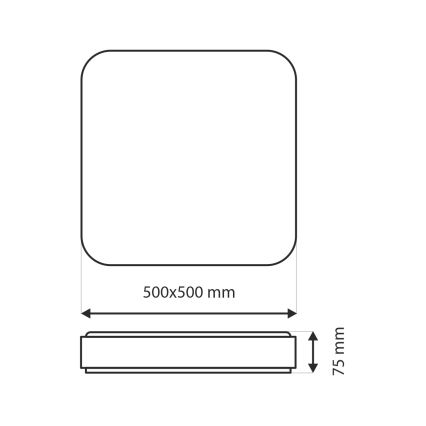 LED Stmievateľné stropné svietidlo UNA LED/60W/230V 2700-6500K 50x50 cm + diaľkové ovládanie