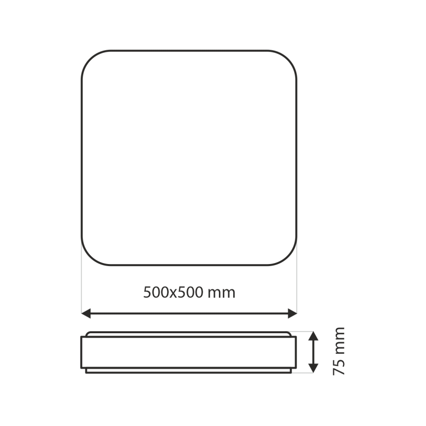 LED Stmievateľné stropné svietidlo UNA LED/60W/230V 2700-6500K 50x50 cm + diaľkové ovládanie