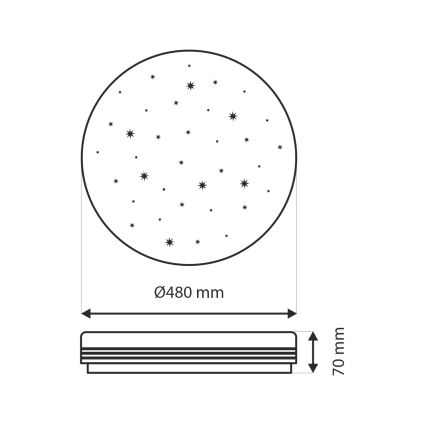 LED Stmievateľné stropné svietidlo VENTA LED/36W/230V 2700-6500K pr. 48 cm + diaľkové ovládanie