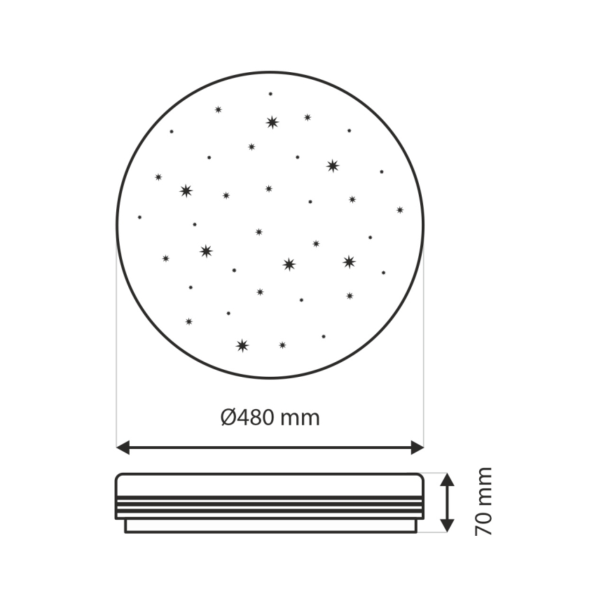 LED Stmievateľné stropné svietidlo VENTA LED/36W/230V 2700-6500K pr. 48 cm + diaľkové ovládanie
