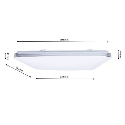 LED Stmievateľné stropné svietidlo PALERMO LED/72W/230V + diaľkové ovládanie