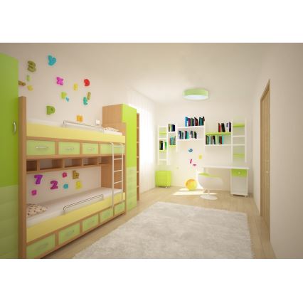 LED Stmievateľné detské stropné svietidlo SMART GALAXY KIDS LED/24W/230V 3000-6500K bodky zelená/biela + diaľkové ovládanie