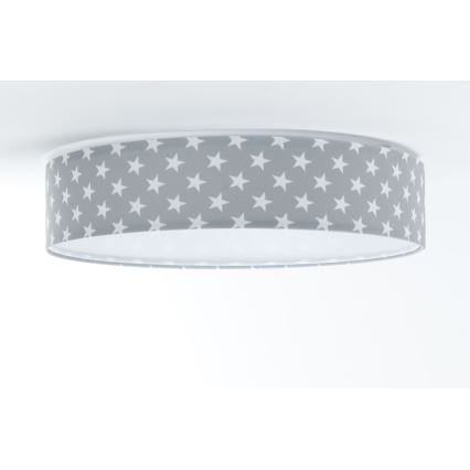 LED Stmievateľné detské stropné svietidlo SMART GALAXY KIDS LED/24W/230V 3000-6500K hviezdičky šedá/biela + diaľkové ovládanie