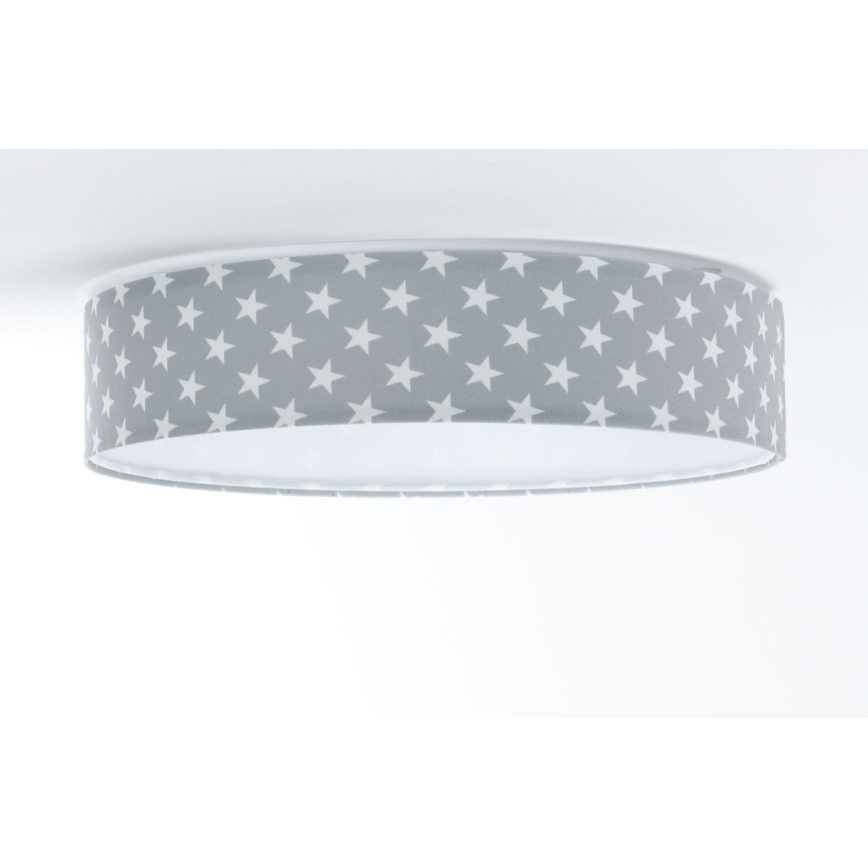 LED Stmievateľné detské stropné svietidlo SMART GALAXY KIDS LED/24W/230V 3000-6500K hviezdičky šedá/biela + diaľkové ovládanie