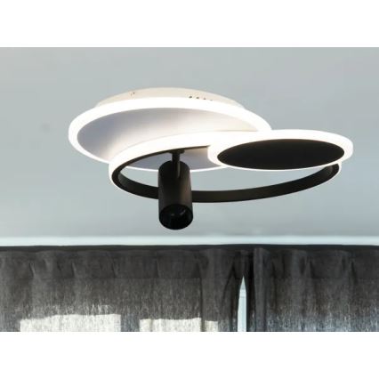 LED Stmievateľné stropné svietidlo LED/65W/230V 3000-6500K biela/čierna + diaľkové ovládanie