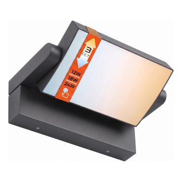 LED stmievateľné vonkajšie nástenné svietidlo LED/12/18/24W/230V 3000/4000/6500K IP54 čierne