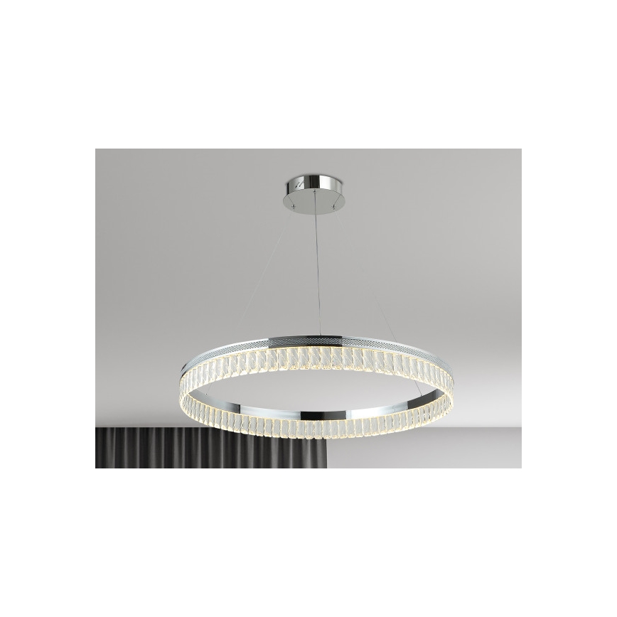 LED stmievateľný krištáľový luster na lanku THALIA LED/55W/230V 3000-6000K priemer 80 cm + diaľkové ovládanie