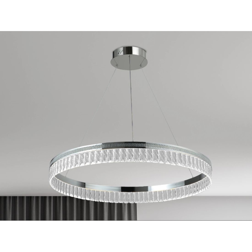 LED stmievateľný krištáľový luster na lanku THALIA LED/55W/230V 3000-6000K priemer 80 cm + diaľkové ovládanie