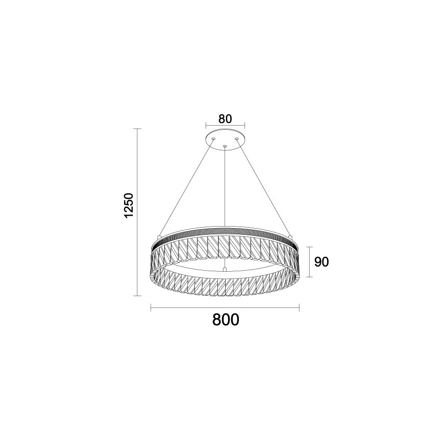 LED stmievateľný krištáľový luster na lanku THALIA LED/55W/230V 3000-6000K priemer 80 cm + diaľkové ovládanie