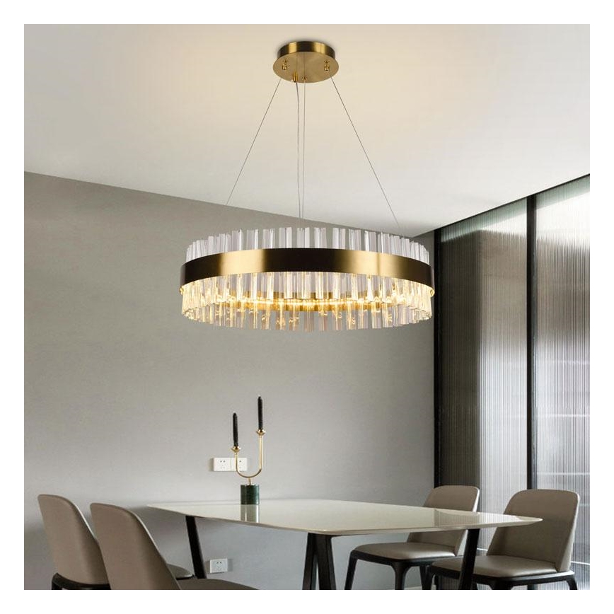 LED Stmievateľný krištáľový luster na lanku LED/40W/230V 3000-6500K + diaľkové ovládanie