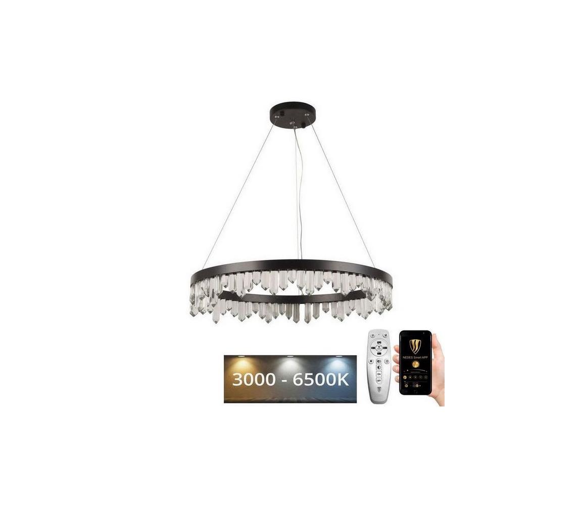 LED Stmievateľný krištáľový luster na lanku LED/40W/230V + diaľkové ovládanie