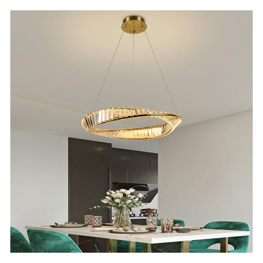 LED Stmievateľný krištáľový luster na lanku LED/40W/230V 3000-6500K + diaľkové ovládanie