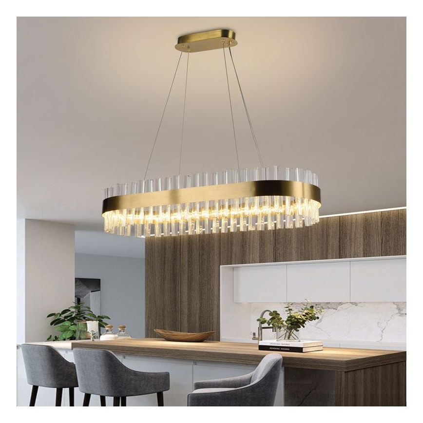LED Stmievateľný krištáľový luster na lanku LED/45W/230V 3000-6500K + diaľkové ovládanie