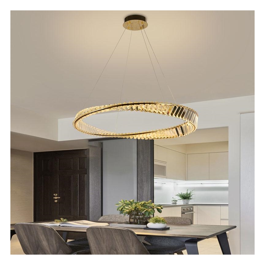 LED Stmievateľný krištáľový luster na lanku LED/50W/230V 3000-6500K + diaľkové ovládanie