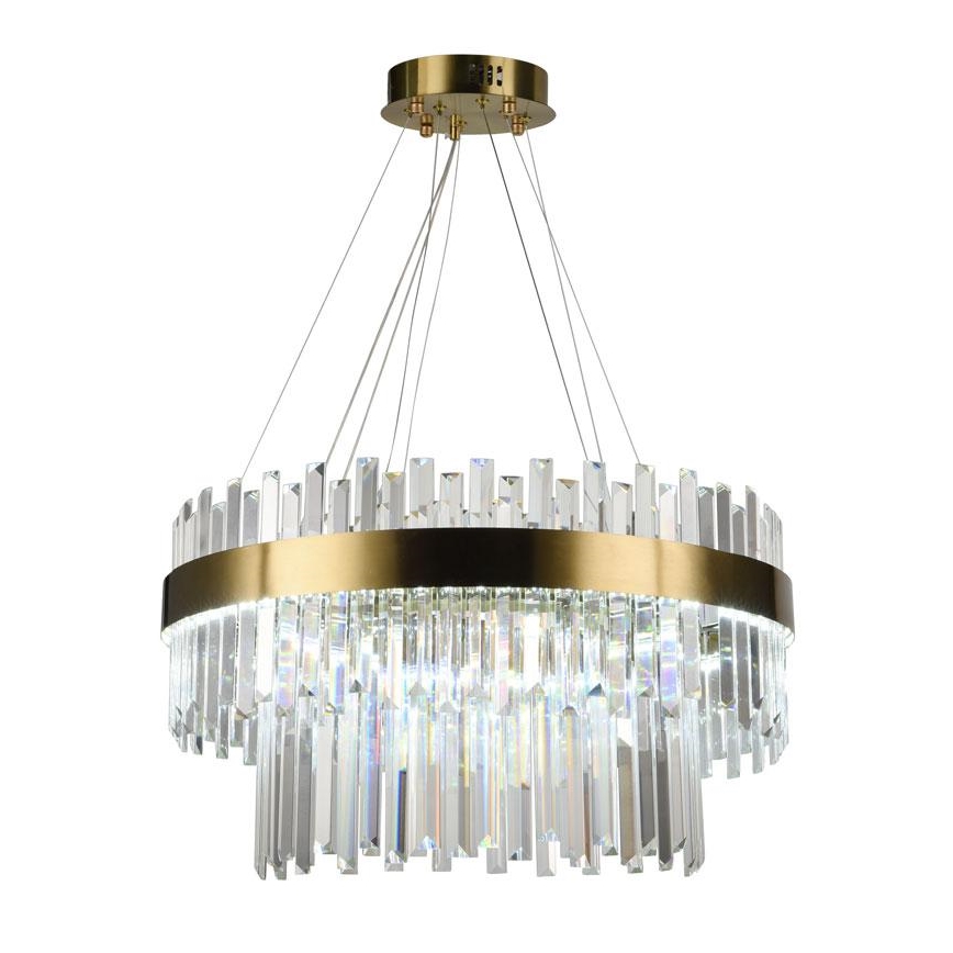 LED Stmievateľný krištáľový luster na lanku LED/80W/230V 3000-6500K + diaľkové ovládanie