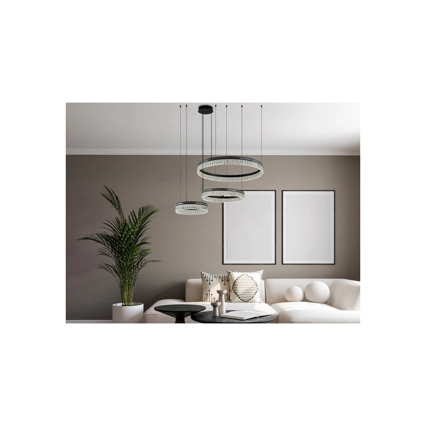 LED stmievateľný krištáľový luster na lanku THALIA LED/120W/230V 3000-6000K + diaľkové ovládanie