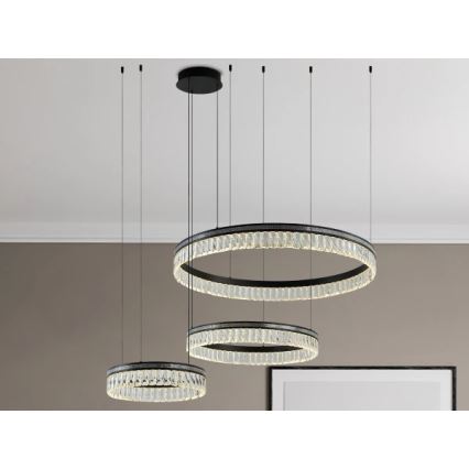 LED stmievateľný krištáľový luster na lanku THALIA LED/120W/230V 3000-6000K + diaľkové ovládanie