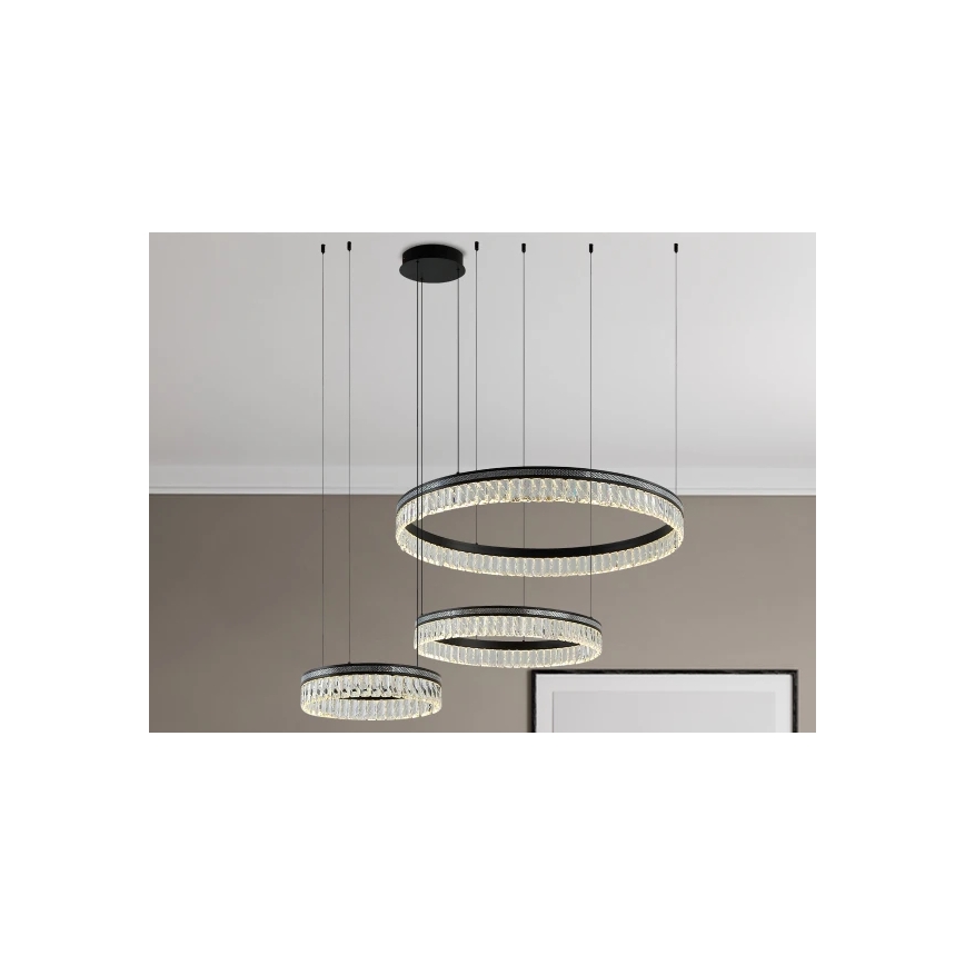 LED stmievateľný krištáľový luster na lanku THALIA LED/120W/230V 3000-6000K + diaľkové ovládanie