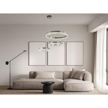 LED Stmievaný krištáľový luster na lanku THALIA LED/120W/230V 3000-6000K + diaľkové ovládanie