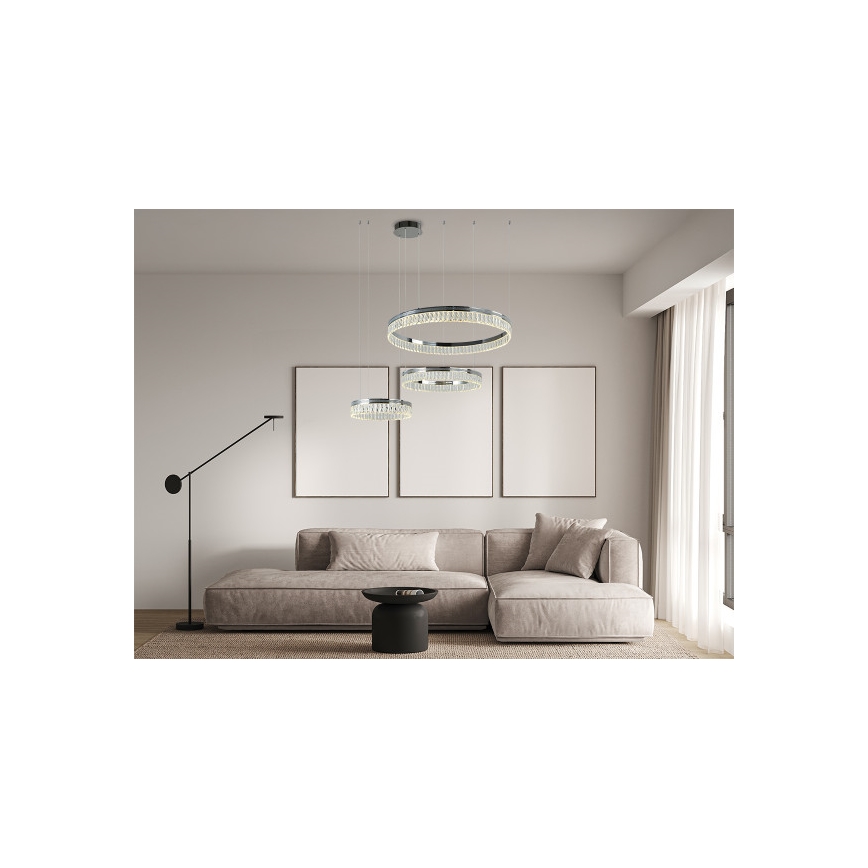 LED Stmievaný krištáľový luster na lanku THALIA LED/120W/230V 3000-6000K + diaľkové ovládanie