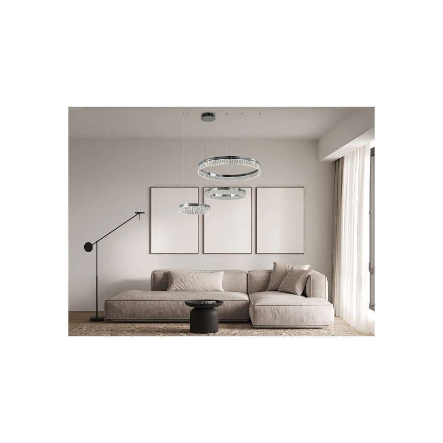 LED Stmievaný krištáľový luster na lanku THALIA LED/120W/230V 3000-6000K + diaľkové ovládanie