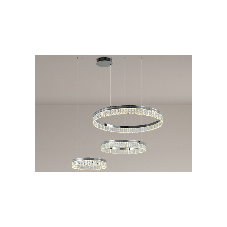LED Stmievaný krištáľový luster na lanku THALIA LED/120W/230V 3000-6000K + diaľkové ovládanie