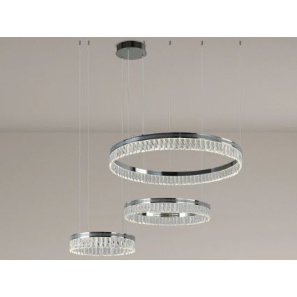 LED Stmievaný krištáľový luster na lanku THALIA LED/120W/230V 3000-6000K + diaľkové ovládanie