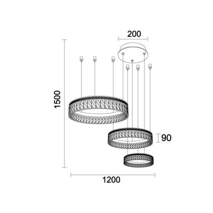 LED Stmievaný krištáľový luster na lanku THALIA LED/120W/230V 3000-6000K + diaľkové ovládanie