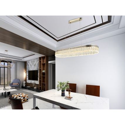 LED stmievateľný krištáľový luster na lanku THALIA LED/50W/230V 3000-6000K + diaľkové ovládanie