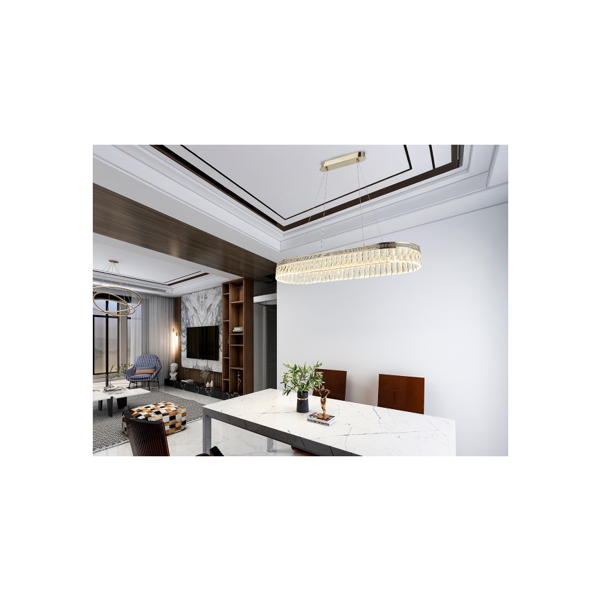 LED stmievateľný krištáľový luster na lanku THALIA LED/50W/230V 3000-6000K + diaľkové ovládanie