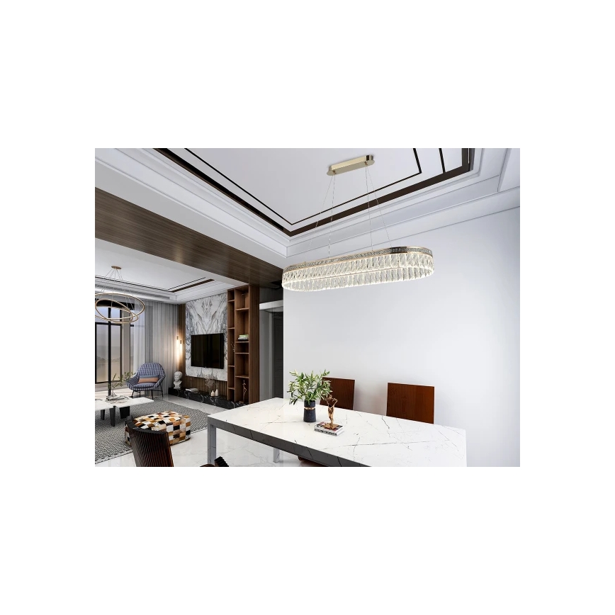 LED stmievateľný krištáľový luster na lanku THALIA LED/50W/230V 3000-6000K + diaľkové ovládanie