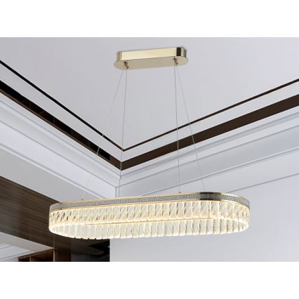 LED stmievateľný krištáľový luster na lanku THALIA LED/50W/230V 3000-6000K + diaľkové ovládanie