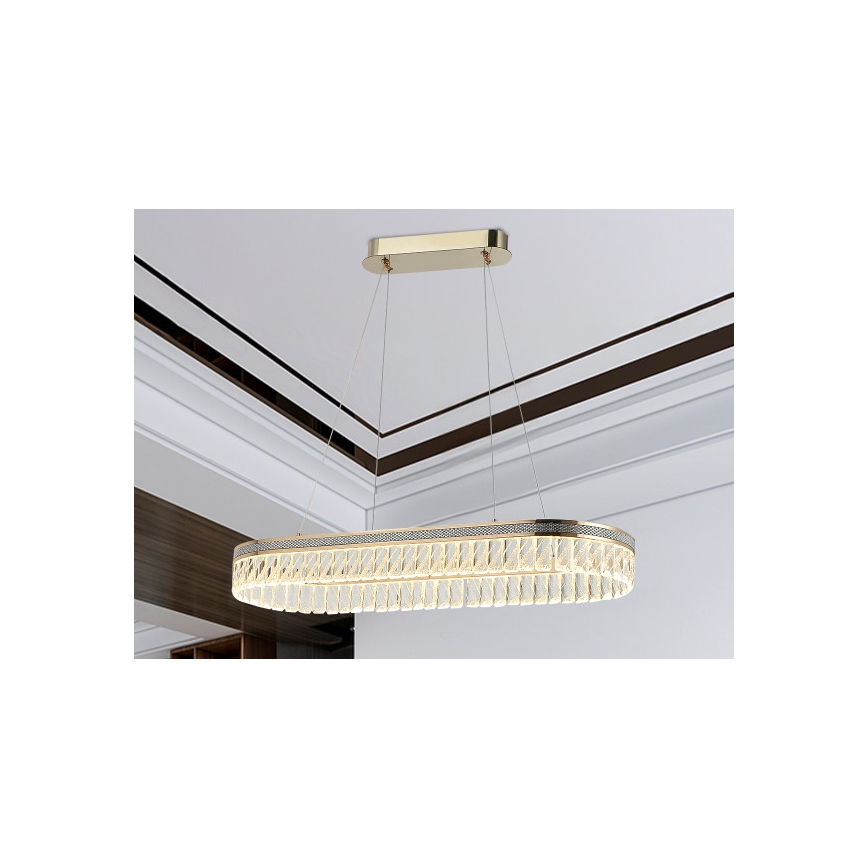 LED stmievateľný krištáľový luster na lanku THALIA LED/50W/230V 3000-6000K + diaľkové ovládanie
