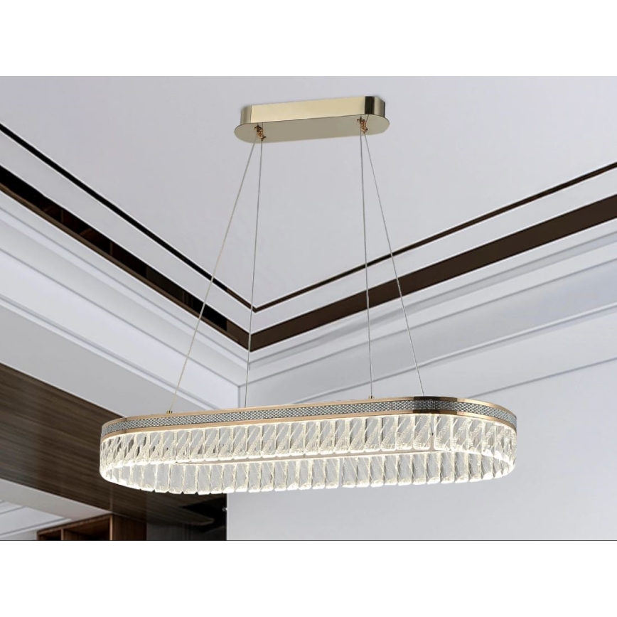 LED stmievateľný krištáľový luster na lanku THALIA LED/50W/230V 3000-6000K + diaľkové ovládanie